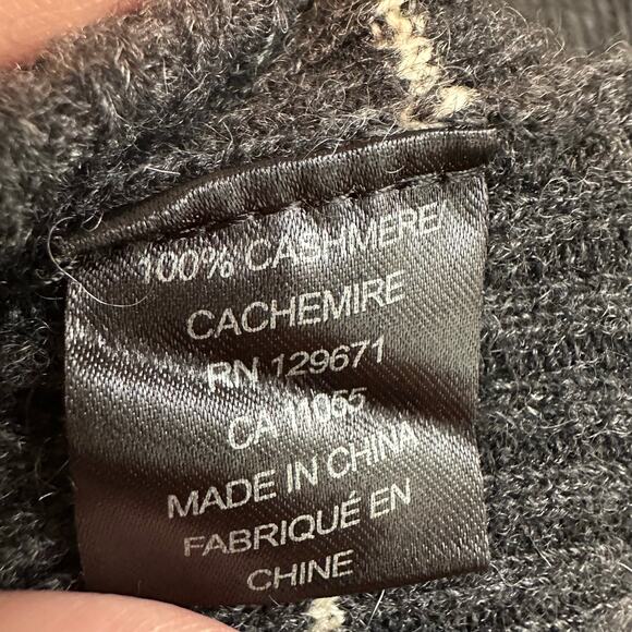 360 Cashmere Isa Stripe Cropped Sweater M Dark Gray - Picture 6 of 9